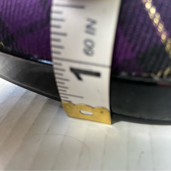 Wet Seal lively tartan purple plaid retro platform heels SZ 7 - Picture 6 of 10